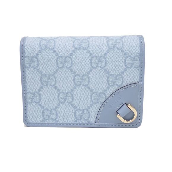 Gucci GG Emblem s Blue Wallet Coin Leather Bill - Picture 1 of 8